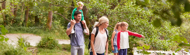 Family enjoying a day out stress free